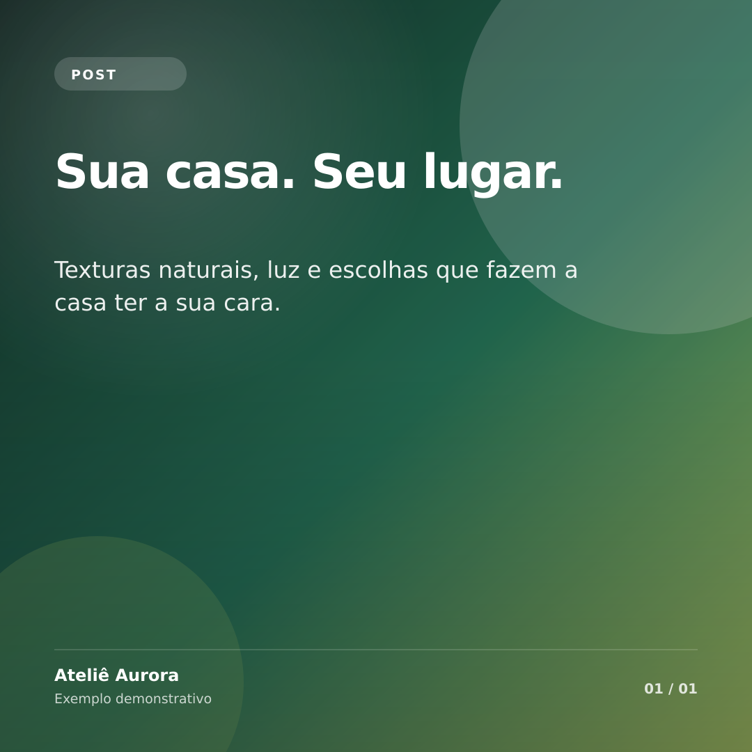 Ateliê Aurora — exemplo de post